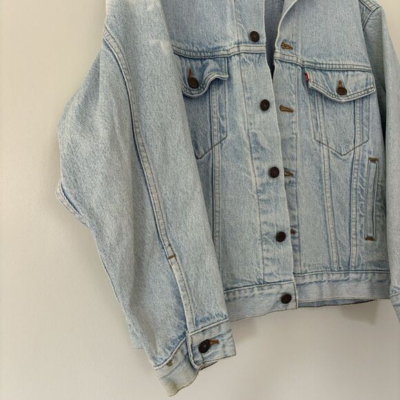 Vtg 90s LEVIS 507 Type-3 Denim Jacket Size Medium Faded Medium 80s USA - Picture 6 of 16